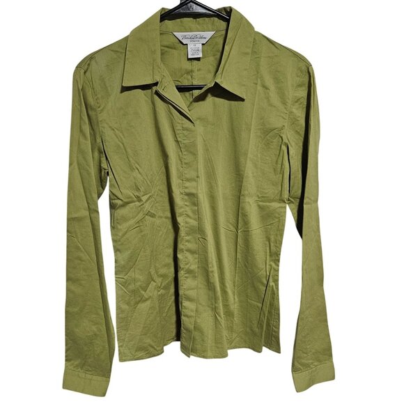 Brooks Brothers Green Button Down Shirt Womens Size XS Stretch Long Sleeve - Picture 1 of 4